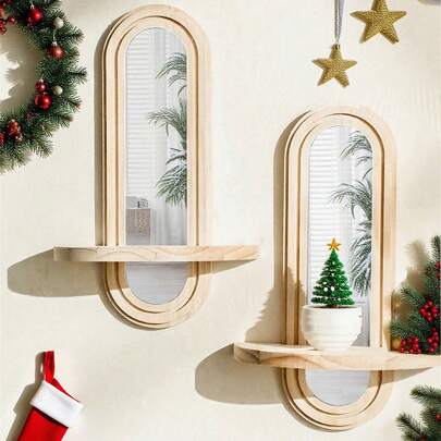 1件波西米亚风格木质彩虹拱形壁挂架，多功能储物架，安装简便，适用于卧室、客厅、走廊、房间、厨房、办公室、农舍等场所的季节性家居装饰 - 中世纪现代彩虹装饰