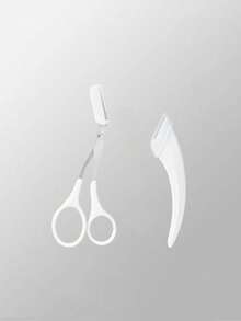 1/2/3pcs, Eyebrow Clippers/Crescent Shaped Eyebrow Trimmer, Blade, Novice Eyebrow Scraper, Male/Female Exclusive Set