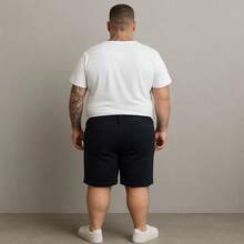 Men's Twill Bermuda Shorts Plus Size 48 To 58 - Black - View 8