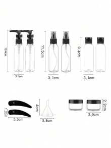 11件套TSA认证防漏旅行洗漱用品瓶套装，带透明收纳袋 - 男女通用，适用于洗发水、乳液和护肤品 - 彩色 - 查看 3