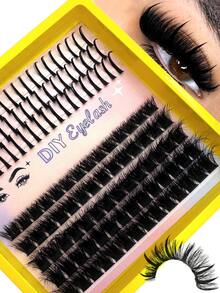 3-In-1 False Eyelash Clusters, 200D/160D/120D/100D/80D/60D Long 6-20mm Pointed Tip Lower Lashes, 280/264/248/232/216 Pieces, Thick Single Lash, DIY Pointed Tip Lashes, Cartoon Style Lash Clusters, Mink Fur Lash Strips, Thick Type - D - 查看 12
