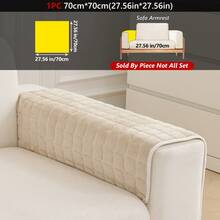 1PC Flannel Solid Color Checkered Quilted Sofa Cushion Non-Slip Seat Pad Machine Washable Sofa Cover, Suitable For Furniture Sofa Protection, Room Living Room Office Bedroom Decoration Modern Minimalist Style, Fits 1-4 Seater Modular Sectional Sofa Cover Pad - Multicolor - View 18