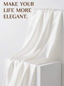 1pc Silky Shiny Solid Satin Fabric, Faux Silk Material Smooth And Soft, Suitable For Wedding Crafts DIY, Curtains, Tablecloths, Garment Fabric