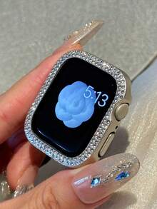 2 Packs Bling Case Crystal Rhinestone Protector Bumper With Screen Protector Compatible With Apple Watch Cover For Series Ultra/SE/11/10/9/8/7/6/5/4/3/2/1, Compatible For Apple Watch Case 38/40/41/42/44/45/46/49mm, Protective Face Cover Sparkling, Silver+Starlight Color