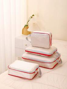 4 قطع مكعبات تعبئة للسفر، منظمات أمتعة ضاغطة، حقائب تخزين رقمية ومستحضرات تجميل، مناسبة لحقائب الملابس والأحذية، حقيبة سفر، حقيبة يد، حقيبة أمتعة للسفر والأعمال والعطلات، سعة كبيرة، محمولة متعددة الوظائف، حقيبة سفر متنوعة الاستخدام