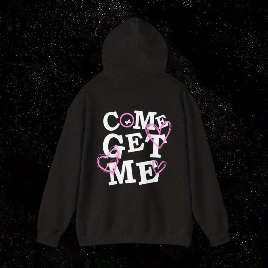 Quiet Racing Club - Pink Hearts Valentines Come Get Me Unisex Hoodie, Regular-Fit, Christmas HoodieSoft And Comfortable,A Surprise Gift For Family And Friends - màu đen - Xem 1