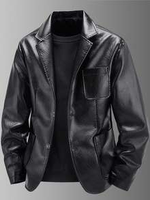 Men's Faux Leather Jacket, Blazer Outerwear