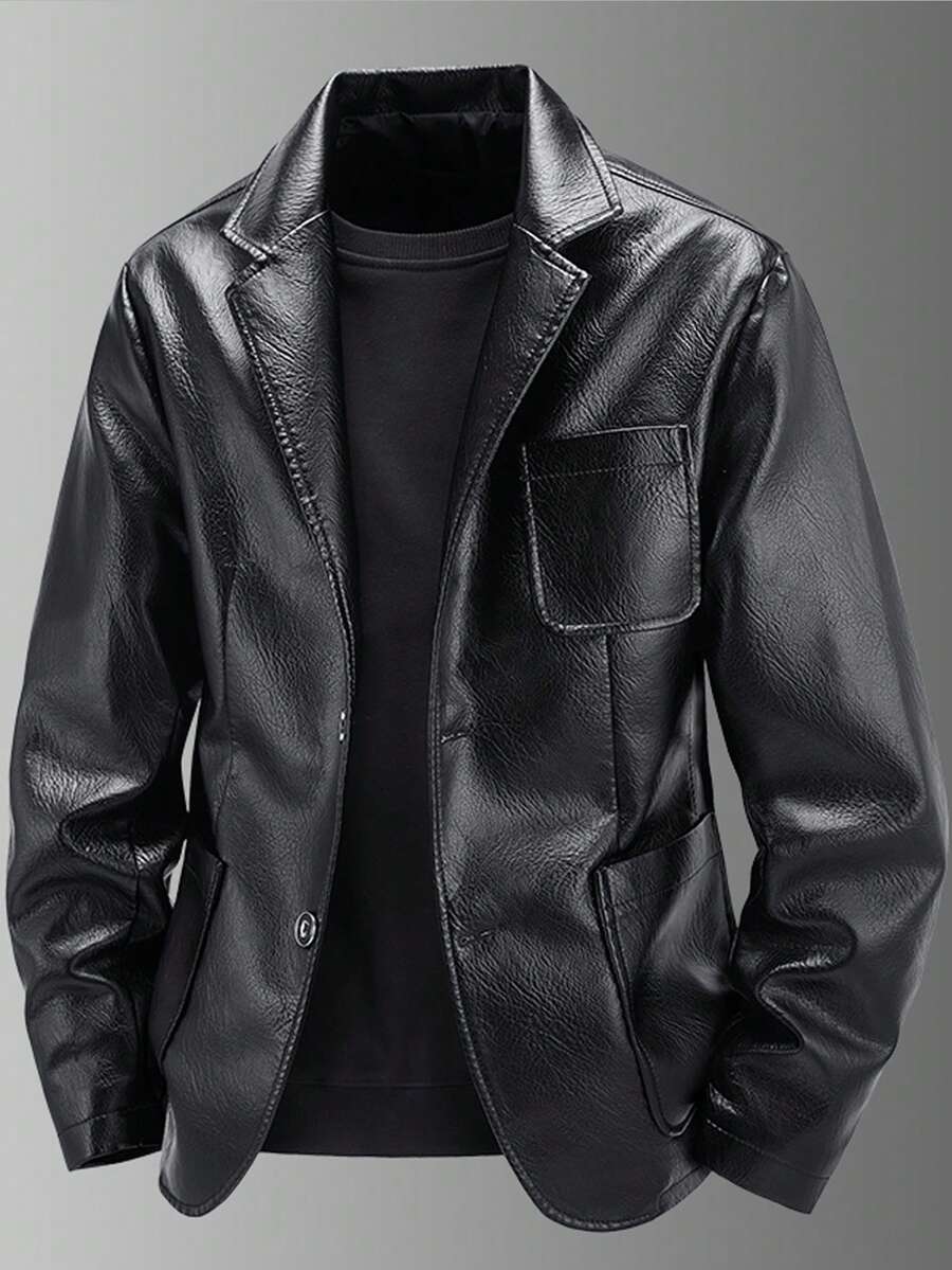 Men's Faux Leather Jacket, Blazer Outerwear