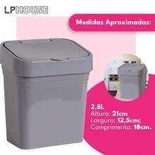 2.8L Sink Trash Can With Lid – Compact, Hygienic And Easy To Clean - Màu be - Xem 5