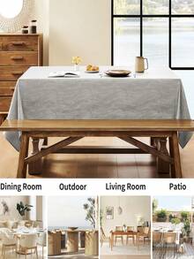 1 pieza Mantel cuadrado de poliéster repelente al agua y a prueba de salpicaduras con diseño de remolino, diseño jacquard inspirado en el océano, adecuado para cocina, mesa de comedor, fiestas en el hogar, festivales, cafés, restaurantes, bufés y talla grande - Gris Claro - Ver 7