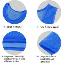 24 Pack Nylon Mesh Soccer Scrimmage Team Practice Vests Pinnies Basketball Jerseys Train Vest Adult Sport Football - 紅藍 - 查看 4