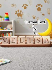 Customized Wooden Name Letter Blocks, Bedroom Decor Photo Props, Teens Memorabilia Gifts, Mother's Day, Graduation Ceremony - Multicolor - View 1