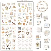 4 Blatt Baby Aufkleber, Braun/Blau, Deutsch/Englisch, wasserfeste Vinyl Aufkleber, für DIY Memo, Tagebuch, Wasserflasche, Notizbuch Dekoration, Aufkleber Buch, Baby Aufkleber, Babymonat Aufkleber, Neugeborenen Meilenstein Aufkleber, Baby Spielzeug Aufkleber, Baby Jungen Album, Baby's erstes Jahr Kalender