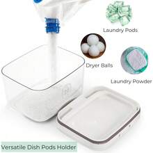 Laundry Detergent Dispenser With One-Touch Lid, For Laundry Room Organization. Transparent PET Laundry Powder Container With Measuring Cup. Laundry Gel Ball Containers Available In 2.8L, 4.5L And 5.5L Sizes.