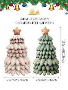 1pc Large Combo Christmas Tree Balloon, Christmas Decoration, Green & Pink 3D Christmas Tree Foil Balloon, Suitable For Christmas Party, Christmas Decor, Holiday Party, Winter Birthday Decor, Yard Decor, Indoor/Outdoor Decor, Merry Christmas, Garden Decor, Birthday Party, Christmas Eve New Year Family Party Decoration