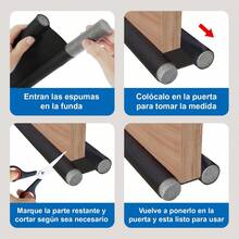 2Piezas Protector y guardapolvo para Puerta,Tapón de Aire para Debajo de la Puerta,impermeable Mejorado Ajustable con Bloqueo de Ruido,Tope de puerta sellador,usado par Aislamiento /Viento/Insectos