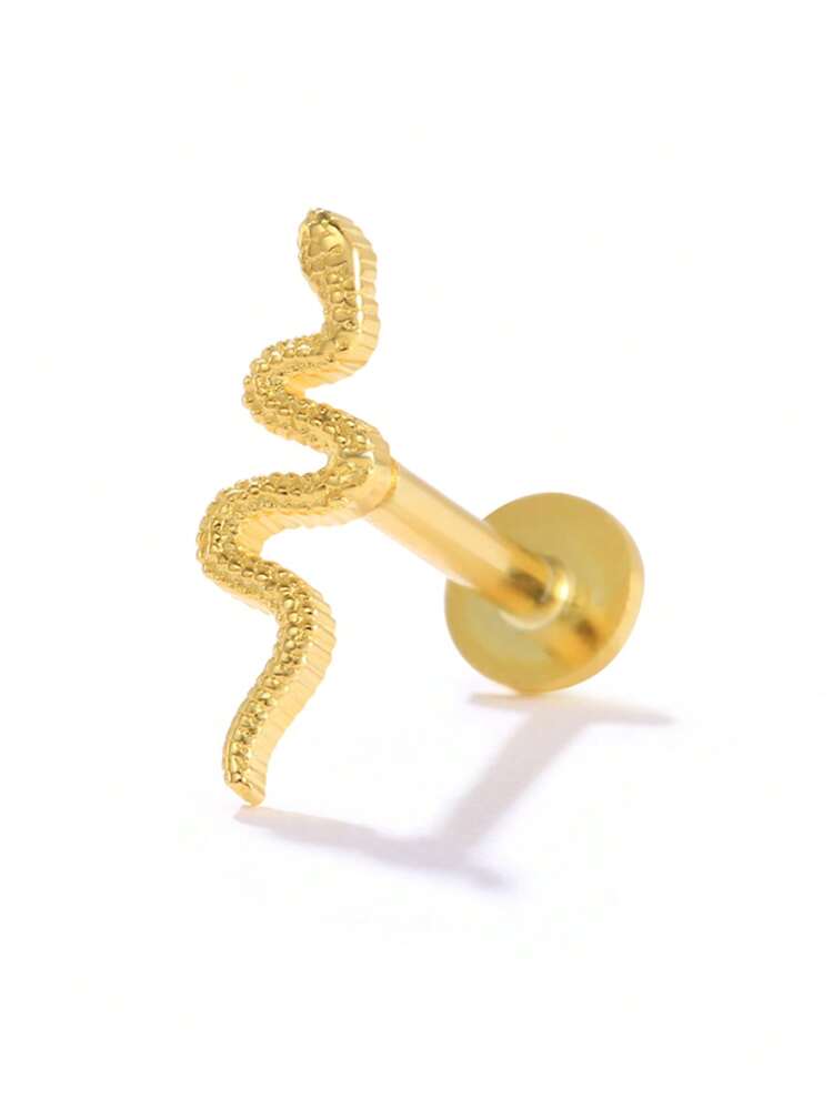 1pc 925 Sterling Silver Cartilage Earring, Minimalist Design, Suitable For Daily Wear, Also Can Be Used As Bridal Jewelry Or Delicate Accessory - Gold - View 25