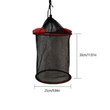 Red de pesca plegable para exteriores, red de pesca, cesta de pesca, red para camarones, cebo de pesca, camarones, peces - Negro - Ver 2