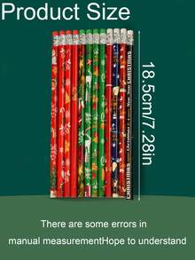 36支装圣诞木质铅笔套装（带橡皮擦），彩色趣味铅笔大包装（带橡皮擦）新奇文具书写用品，冬季节日派对礼物奖励 - 文具派对礼物圣诞礼物填充物 - 彩色 - 查看 6