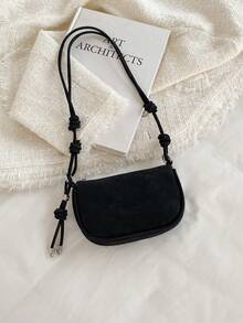 1 geantă de mână mică vintage mată pentru femei, geantă crossbody compactă și elegantă pentru uz zilnic - Negru - Vizualizare 8