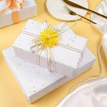 Rolă de hârtie de împachetat, hârtie de împachetat pentru nuntă, hârtie de împachetat kraft mată cu fulgi de folie argintie și aurie, perfectă pentru nunți, sezonul absolvirilor, zile de naștere, buchete DIY, hârtie de împachetat cadouri de Crăciun cu textură metalică, umplutură pentru cutii de cadouri, hârtie decorativă DIY cu elemente de Crăciun pentru accesorii, model de culoare solidă, hârtie de împachetat mată, decorațiuni de Halloween și Ziua Recunoștinței, toamnă, iarnă (auriu negru)