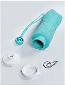 1 Stück 600ml/20,49oz Sport-/Outdoor Wasserflasche, Silikon zusammenklappbarer, erweiterbarer Trinkbecher, Outdoor Reise Sport Mehrzweck Faltbecher mit großem Fassungsvermögen, hochwertige tragbare Wasserflasche für Sport & Wandern, zufällige Farbe