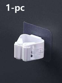8/4pcs Hanging Mop Storage Rack With Locks, Bathroom Drill-Free Mop Clip Hanger Hooks, Plastic Broom Storage Rack, Wall-Mounted Mop And Broom Organizer Clips, Adhesive Mop Storage Rack, Multi-Function Tool Organizer Clips For Bedroom, Garden, Bathroom, Home, Dorm, Space-Saving Storage Holder, Cleaning Accessories, Household Tools - White - View 13