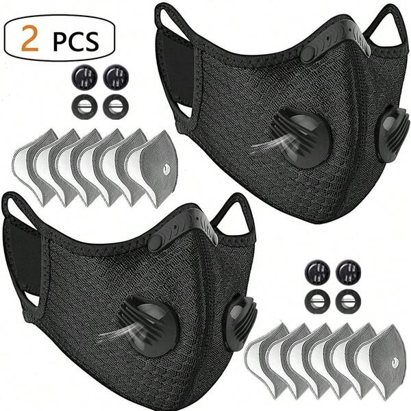 Washable And Reusable Sports Mask With Replaceable Filters, Breathable Polyester Mask, Suitable For Cycling, Running, Jogging, With Adjustable Earrings, Or For Woodworking, Construction, Lawn Mowing, Grinding. Men And Women Can Wear It
