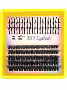 3-In-1 False Eyelash Clusters, 200D/160D/120D/100D/80D/60D Long 6-20mm Pointed Tip Lower Lashes, 280/264/248/232/216 Pieces, Thick Single Lash, DIY Pointed Tip Lashes, Cartoon Style Lash Clusters, Mink Fur Lash Strips, Thick Type - D - 查看 9