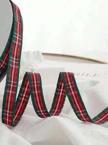 5 mètres/10 mètres Ruban à motif quadrillé avec bande de soie pour la décoration des cheveux, ruban d'emballage pour boîte-cadeau DIY, ceinture tressée faite main pour la Saint-Valentin, Noël, décorations de Noël, pyjamas de Noël, cadeaux de Noël, décoration de Noël