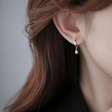 1 Paar Damen Mode Luxus Elegant Kubikzirkonia Wassertropfen Ohrringe, geeignet für Alltag, Feste, Hochzeit Schmuckzubehör