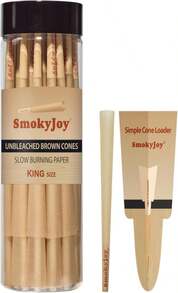 SmokyJoy Cones Rolling Papers Pre Rolled Paper Cones King Size - 50 Pack Preroll Pre Rolls Paper With Filter Tips And Packing Tubes Included - 顏色A - 查看 1