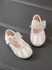 Zapatos planos para niñas, estilo princesa con decoración de rhinestones para niñas pequeñas, para primavera/otoño - Plateado - Ver 3