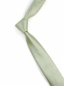 1 st. salviagrön herrslips (5 cm bred smal slips), mjuk satinslips med smal passform, lämplig för bröllop, fester, sammankomster och andra tillfällen - Grön - Visa 3