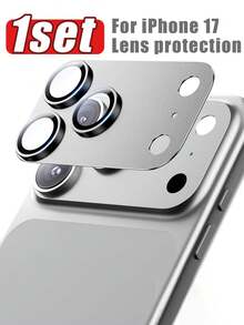 1 Confezione, Pellicola protettiva per obiettivo fotocamera Apple per iPhone 17 Pro Max /17 Pro/17/17Air/16Promax/16/16Pro/16plus/15/14/13/12/11 - [Grado militare antisfondamento da 12 pollici] [Forte adesione] Vetro temperato in metallo 9H+ Copertura protettiva completa per fotocamera per custodie per telefono, Argento