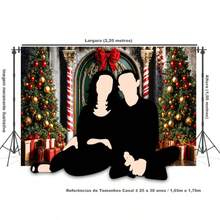 Horizontal Photographic Background For Photo Shoots Sublimated Fabric 3D Fireplace Garland Realistic Christmas Scene 2.20x1.50cm - FF-3257 - 查看 5