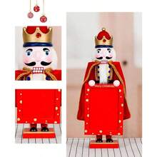 Adorno De Cascanueces De Navidad, Cascanueces Decorativo De Madera, Adorno Estatua del Rey De Mesa De Madera Colores, Traen Buena Suerte A Su, para La Mesa del Dormitorio, La Residencia Estudiante - inicial - Ver 9