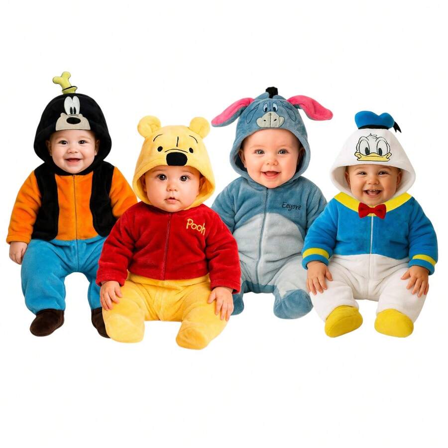 Disney Pack 4 Rompers For Baby Goofy, Winnie Pooh, Eeyore, Donald - Multicolor - View 1