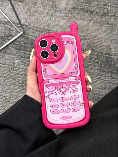 1pc Fashionable Heart-Shaped Glossy Phone Case Compatible With IPhone 17pro/17Air /17/17promax16/11/16pro/16plus/16promax/16e/15Promax/13/14/12/XS/XR/7G/8P, Soft Silicone Anti-Drop Protective Cover For XR, XS Max, 7/8 Plus