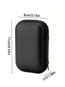 Portable Coin Purse, Headphone Bag, Earphone Carry Case,Usb Data Cable Storage Box, Storage Bag, Key Bag, Data Cable Charger, Storage Bag, Wireless Earbuds And Headphone Box, A Must-Have For College Dormitories For Travel Storage Bag,Makeup Bag,Vacation, Christmas Gift , Christmas Decorations, Autumn Gifts Christmas For Holiday Gift Giving,Boho Vibes - 黑色 - 查看 5