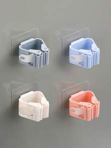 1/2/4/6pcs Mop Holder, Strong Mop Hook, Waterproof Mop Clip, Broom Clip, Wall Mounted Mop And Broom Storage Clip, Self-Adhesive Broom Hanger, Mop Hanging Rack, Adhesive Bathroom Storage Rack For Broom Mop Umbrella, Bathroom Multipurpose Sticky Hook, Multifunctional Tools Storage Clip For Bathroom Kitchen Garden Kitchen Items Kitchen Accessories Kitchen Tools - Multicolor - View 2