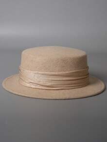 1 peça chapéu de feltro de lã com estampa floral francesa, cetim com strass, acabamento na cintura, chapéu de feltro de lã 100% feito à mão, aba larga, moderno e versátil, lançamento de 2025