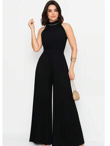 Pleated Jumpsuit For Weddings And Special Events - 黑色 - 查看 3