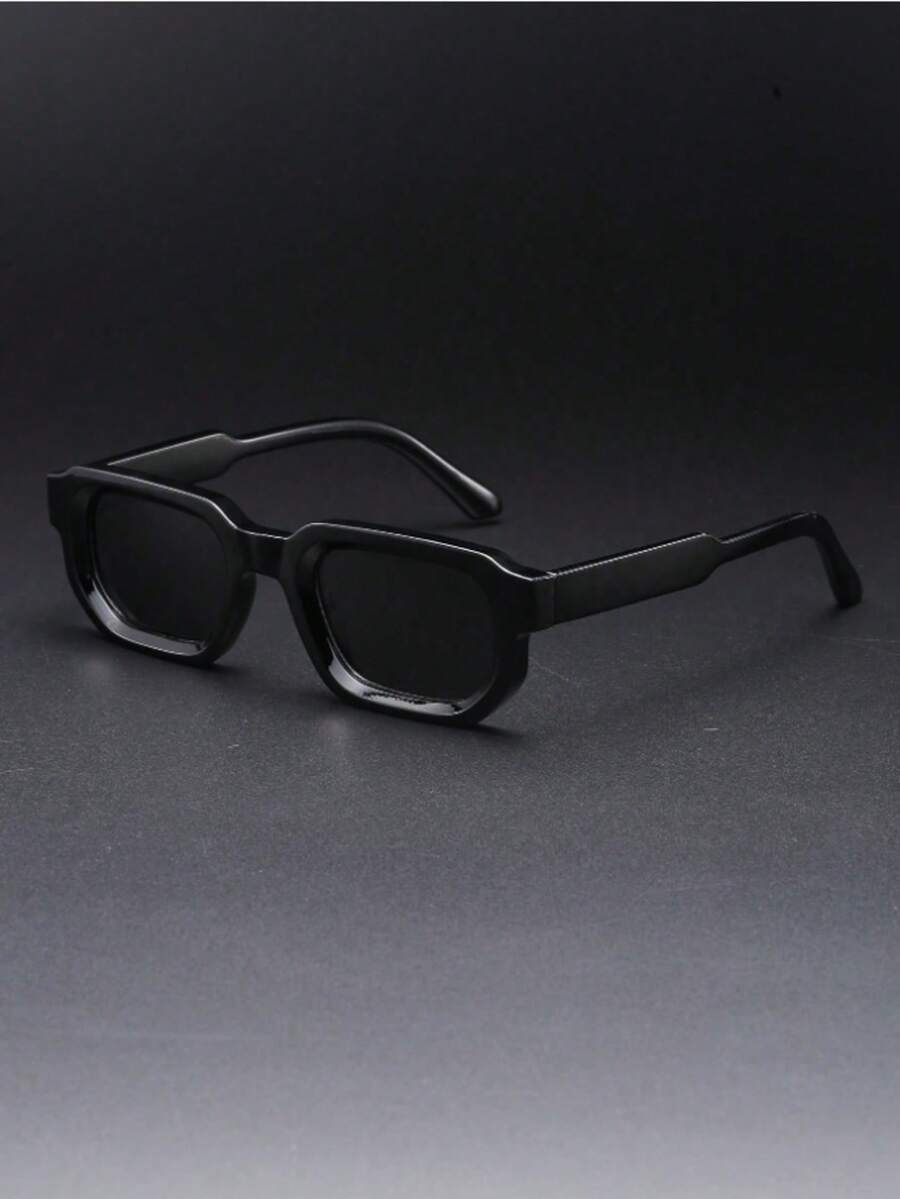 1 par de gafas de hombre de estilo vintage cuadrado retro personalizadas, adecuadas para un estilo minimalista y elegante, versátiles para cualquier atuendo, que irradian un ambiente de moda de alta gama