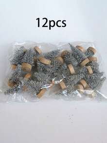 5/12 Stück Mini Kiefernholz Tischplatte Weihnachtsbaum - Künstlicher kleiner Sisal Seiden Zedernbaum, dekorativer weißer Zedernholz Tischbaum für Zuhause, Feiertage, Neujahr Dekorationen, Weihnachtsdekoration Zubehör, Raumdekoration, Heimdekoration, Bürodekoration, Themenparty Dekoration, Weihnachtsdekoration, Weihnachtsbaum