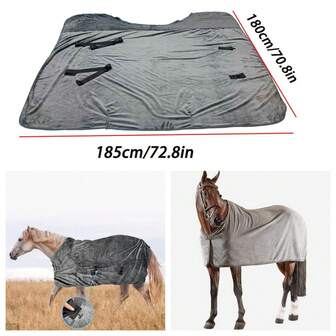 1件冬季保暖马夹克柔软马夹克加厚驱蚊马衣毯舒适法兰绒马防护服