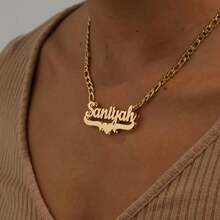 Customized Stainless Steel Double Layer Necklace, Heart & English Letter Clavicle Chain Pendant Jewelry, Couples, Friends, Family, Mother's Day, Available In Gold & Silver, Fashionable, Retractable, Simple, Casual, Personalized, Unique Girlfriend, Mom, Family, Friends, Daughter Anniversary, Valentine's Day, Mother's Day, Birthday, Graduation, Daily Wear, Wedding, Prom,Gold,Stylish,Colorful,Vintage,Hipster,Simple,Y2k,2000s Fashion,Custom,Personalized,Unique,Gifts Him,Gifts Her,Her,Boyfriend,Girlfriend,Dad,Mom,Family,Friends,Anniversaries,Birthdays,Graduation,Prom,Party,Jewelry Women,School Supplies,Back To School,Office,School,Classroom,Teacher Gifts,,Colleague,Dorm Rooms,Teacher,Boys And Girls,Teenagers,Junior High School Students,Middle School Students,High School Senior High School Students,College Students,Students,Freshman,Sophomore,Underclassmen - Đôi cánh hai lớp và nhiều màu sắc - Xem 8