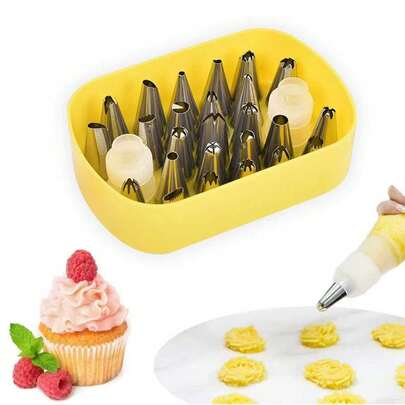 27pcs Cake Decorating Nozzle & Piping Tips Set, Cupcake Cream Icing Piping Mold, Pastry Decorating Nozzles