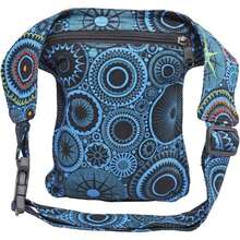 Rionera cruzada para mujer, lona de algodn, bohemio, hippie, festival, colorido, cinturn para mujer, Black - Turq, Una talla, Rionera, rionera, rionera - inicial - Ver 3