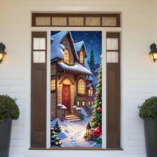 2D Décoration de porte Père Noël - Facile à installer et à nettoyer - Choix parfait pour la décoration de la maison pendant les fêtes